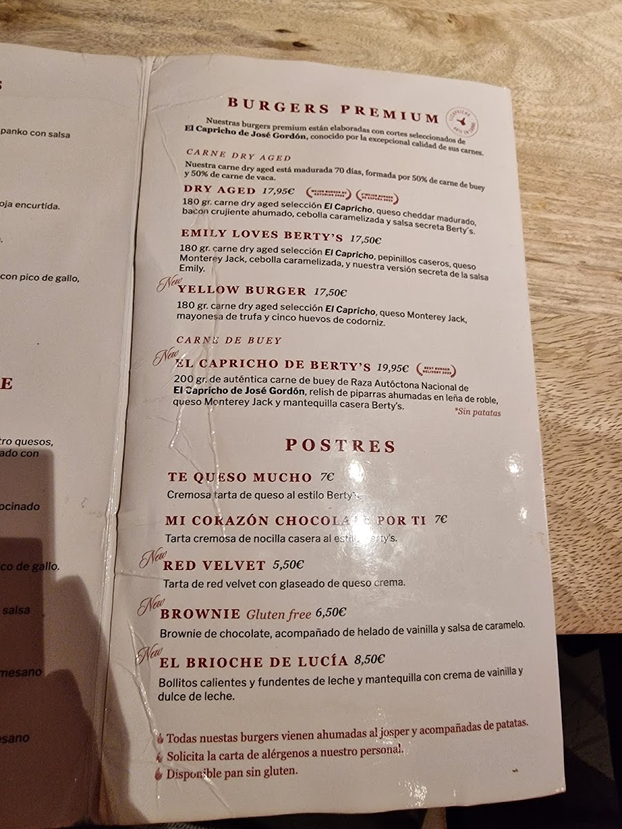 Menu Berty's Burger Bilbao-1